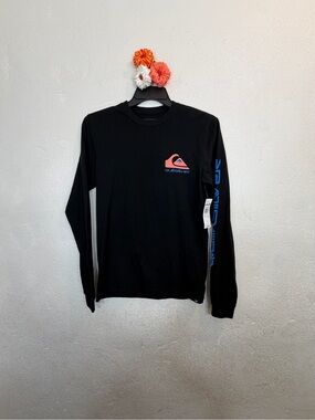 NWT Quiksilver Men's Omni Logo Long Sleeve T-Shirt Black Size Small AQYZT08958